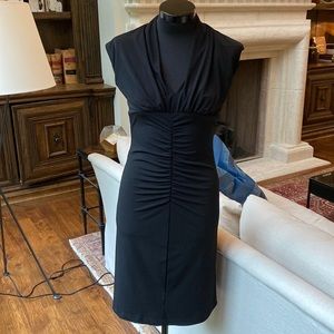 MOLLY black vneck dress. Medium.